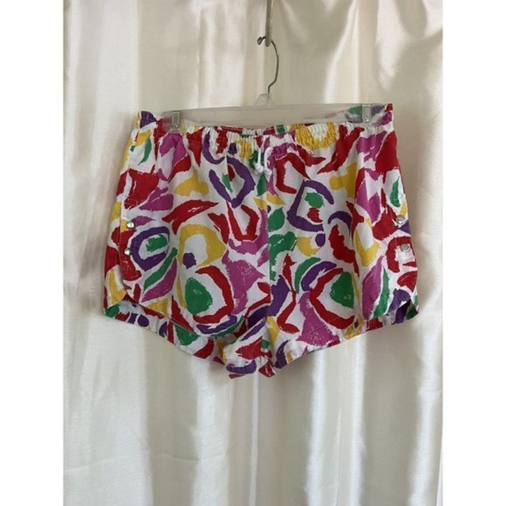 Retro Clipper Active‎ Shorts Womens Medium 80s Abstract Beach Cover Up Swim